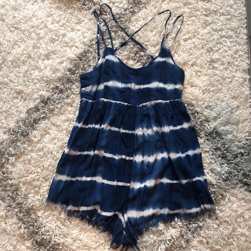 Blue Tie Dye Romper